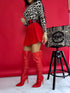 Pleated shorts + double belt J72 - RED PRE-ORDER